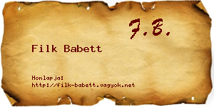 Filk Babett névjegykártya